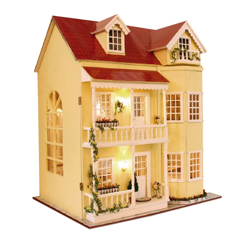 

Large DIY Fairy Homeland Dollhouse 3D Miniature Lights+Wood Handmade Crafts Furniture Building Home Decoration Gift for Kids Toy