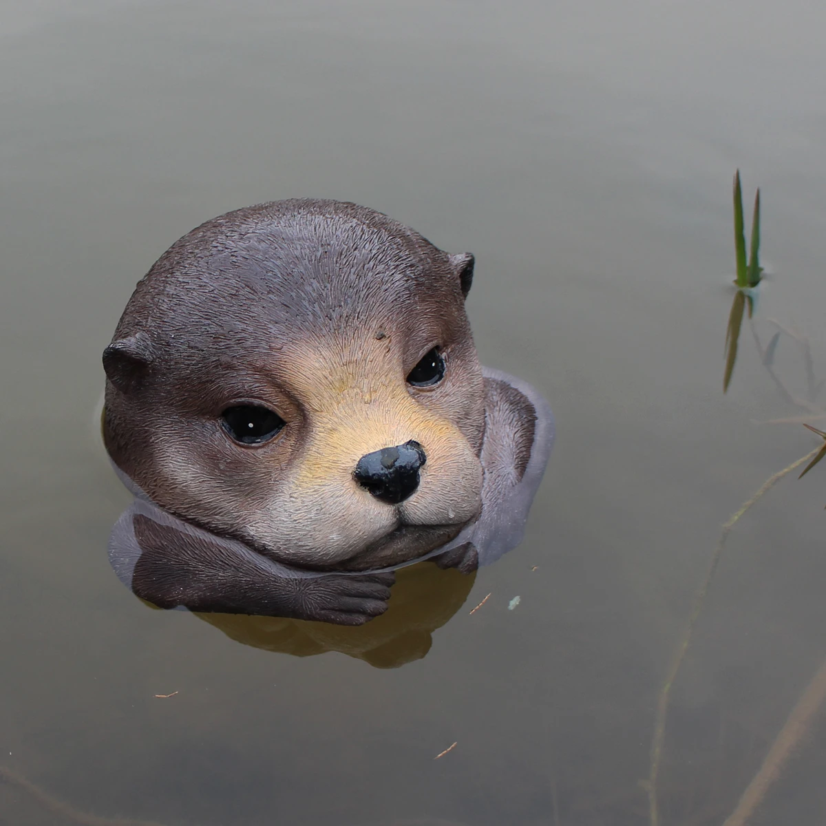 Floating Otter Head Pond Ornament - Creative Garden Decoration, Resin Craft