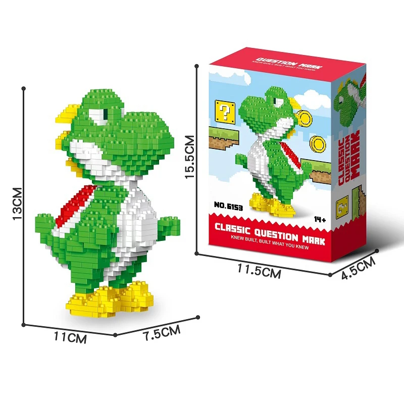 Anime Mario Building Blocks Figures Luigi Yoshi Cartoon Small Particles Assembled Block Model Dolls Toys Children Gifts 5