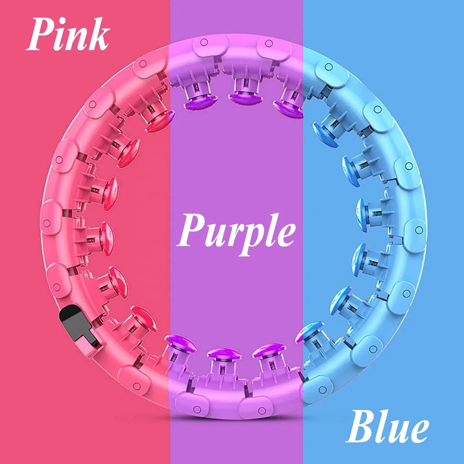 Adjustable Smart Hula Ring for Adults, Weighted Fitness Circle, 24 Detachable Knots, , Hot Selling, New