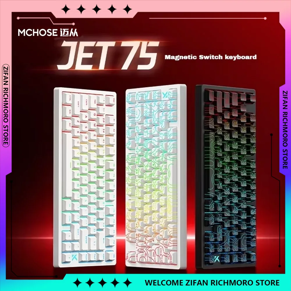 磁気軸キーボード MCHOSE MCHOSE Jet 75 E スポーツ磁気軸キーボード有線 8k 低遅延 0.01