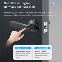 Tuya App Bluetooth Smart Fingerprint Door Lock Password Mechanical Key NFC Unlocking For Wooden Door Handle Lock IP54 Rainproof 4