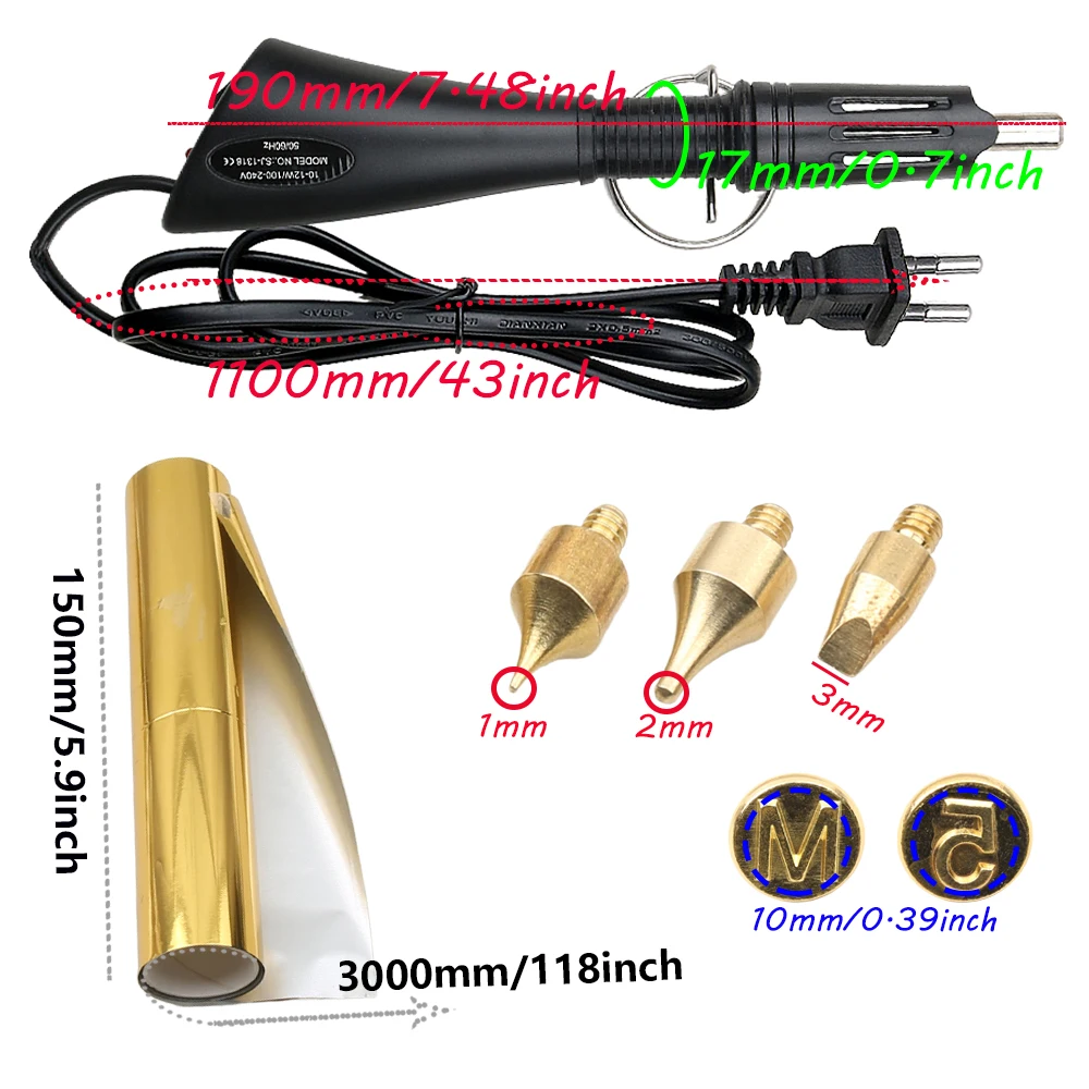 Hot Stamping Applicator Kit EU Plug US Adapter Painting on Paper DIY Wood Crafts Personal Signature hot stamping applicator kit