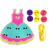 Wooden Montessori DIY Toy Wear Stitching Button Beads Lacing Threading Board Toys Puzzles for Girls Kids Early Learning Material 6