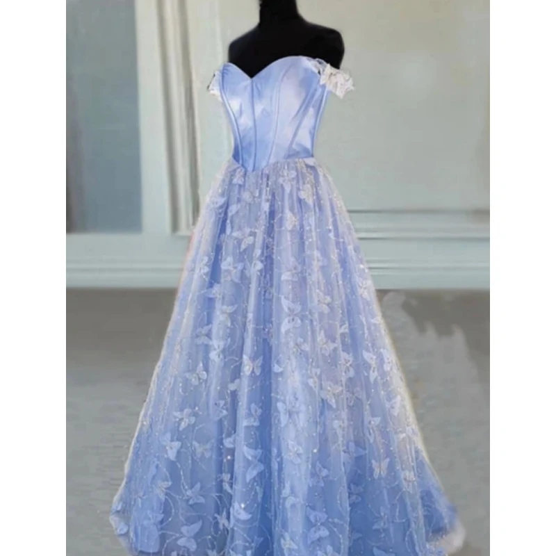 

Ashely Alsa Elegant Women Evening Dresses Off Shoulder Butterfly A Line Long Party Prom Dress Vestido De 15 16 Anos Quinceanera