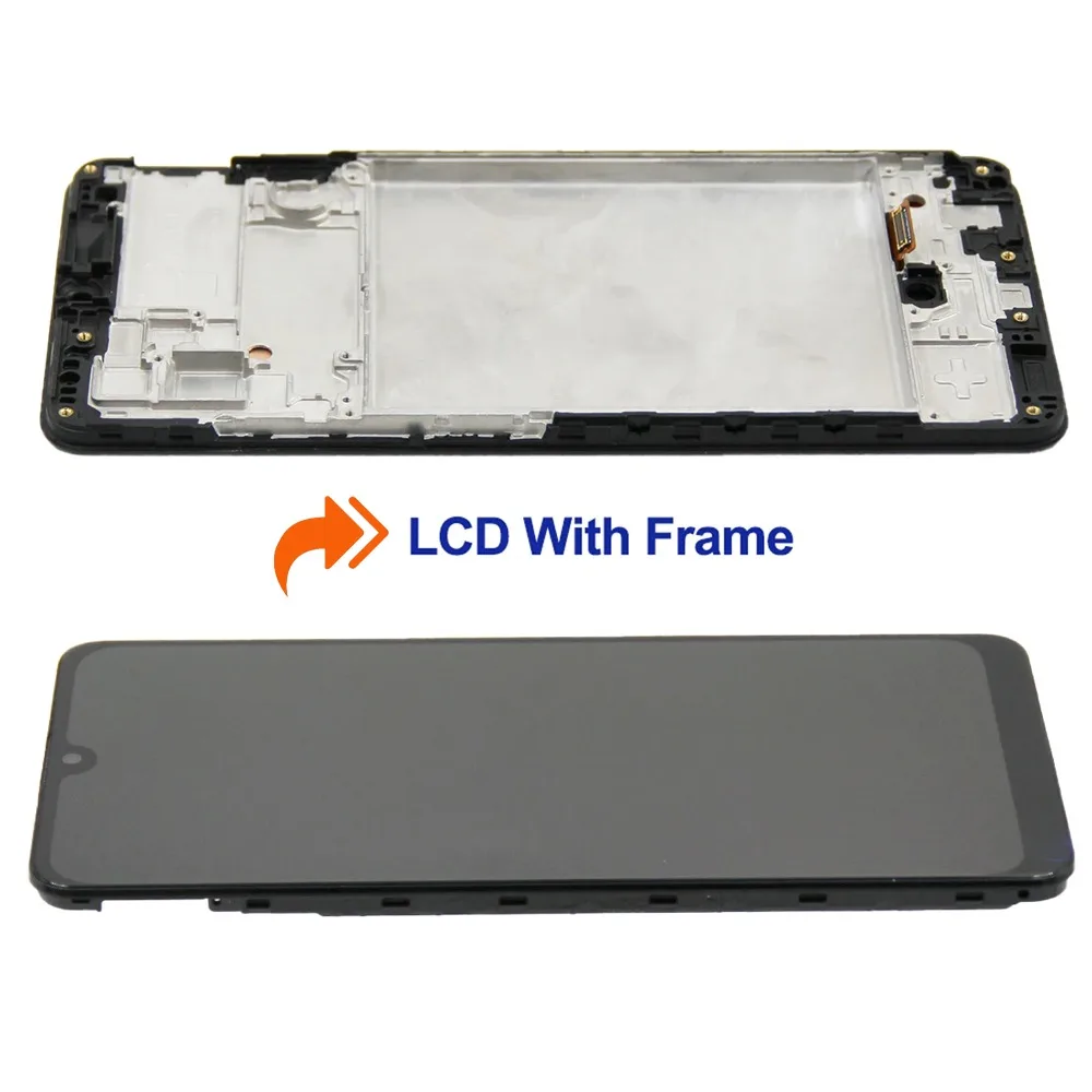 슈퍼 AMOLED LCD 디스플레이 프레임 터치 디지타이저 스크린, 삼성 갤럭시 A32 4G LCD, 삼성 A325 A325F SM-A325F DS, 6.4 인치