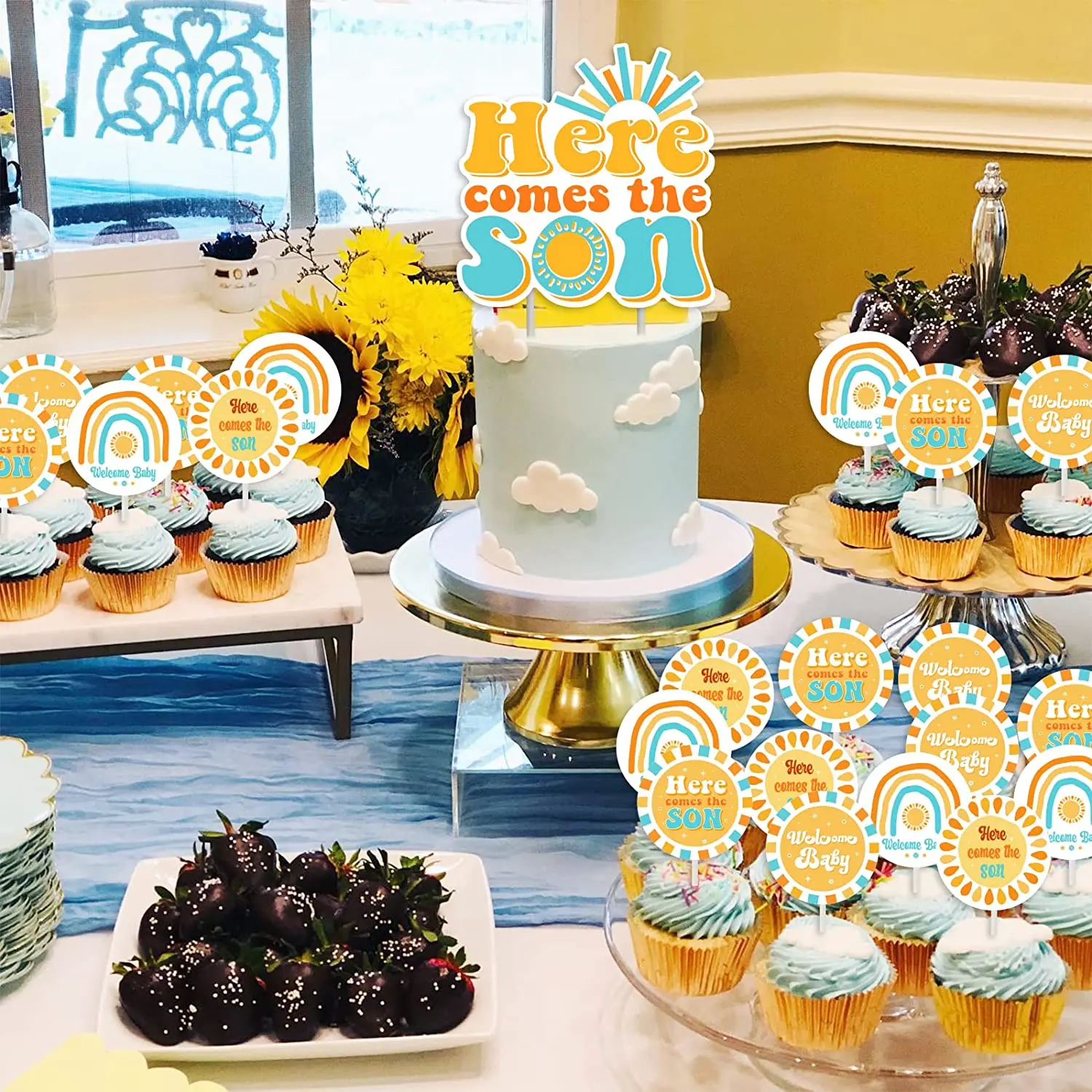 Theme Baby Shower Cakes Yellow And White Order Creative And Fun