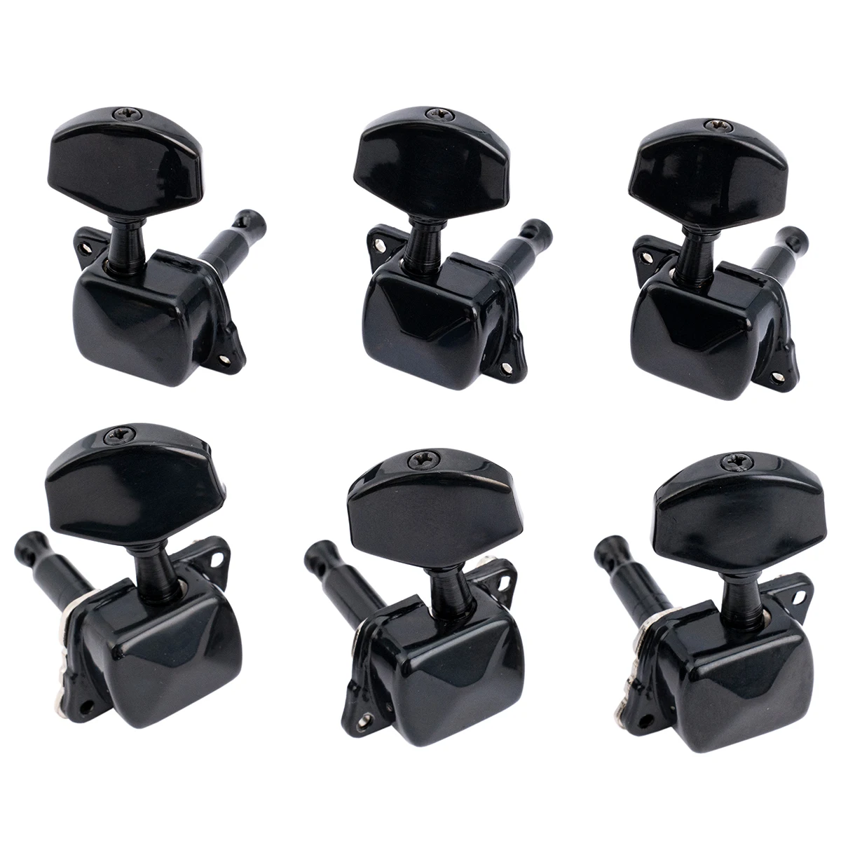 Musiclily Pro 3R3L 15:1 Ratio Semi Closed Machine Heads Tuners Tuning Pegs Keys with Big Hex Button for Acoustic Electric Guitar Guitar Tuner Electric Guitar Tuners