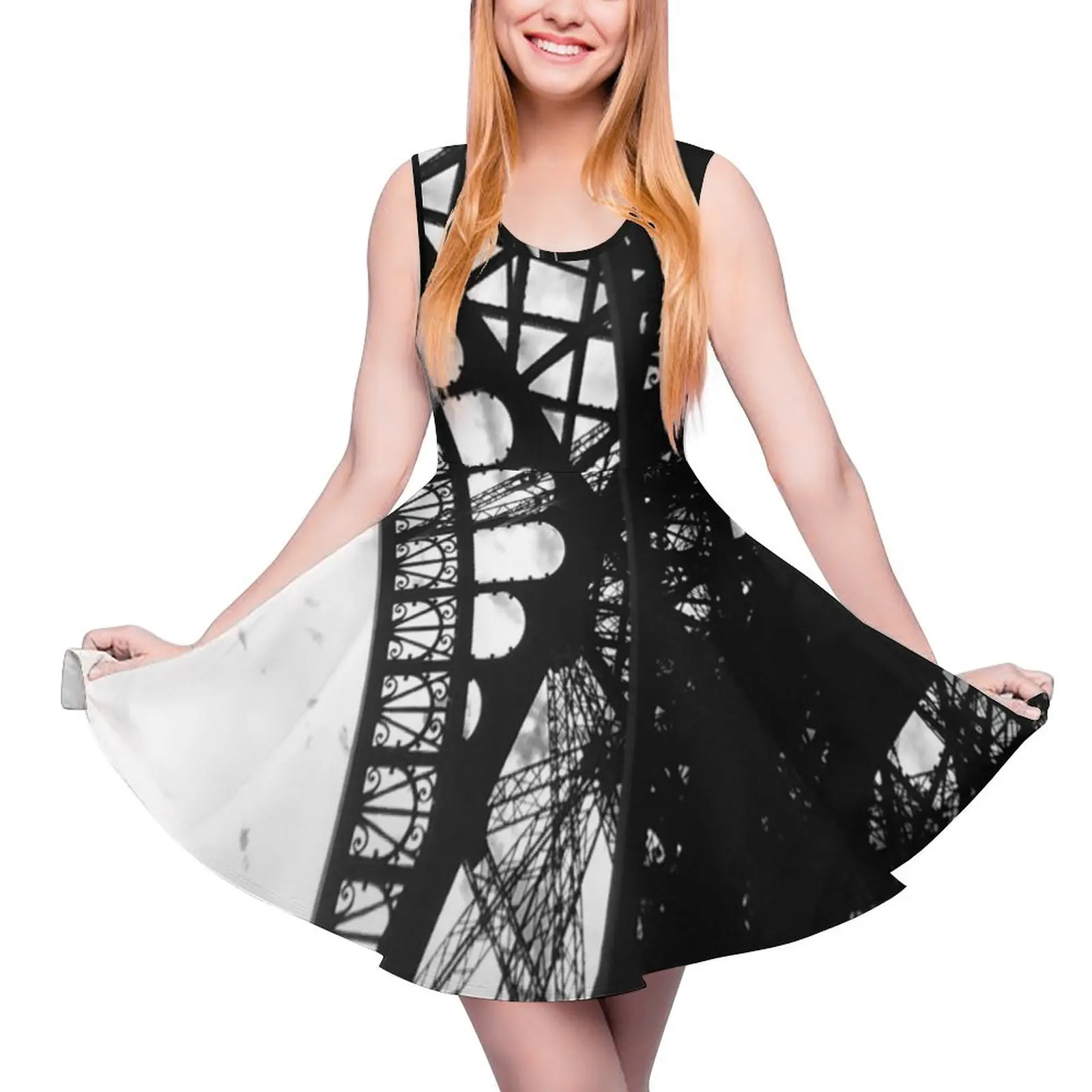 

Eiffel Round Neck Dress clothing women summer 2024 women's summer dress 2024 bandage dress for women