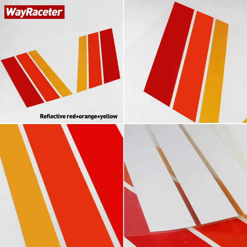 IJDMTOY 10-Inch Classic Retro Tri-Color Stripe Decal Sticker Set - For Toyota & Lexus Exterior/Interior Customization
