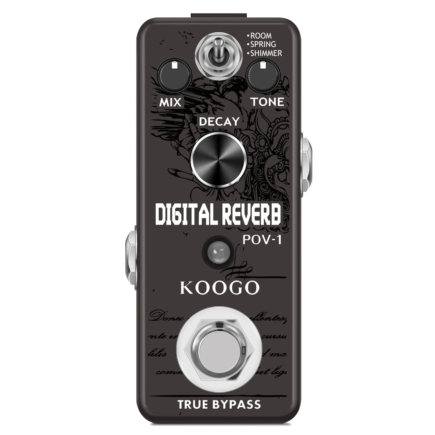 

Koogo LEF-3800 Ocean Verb Reverb Digital Effect Pedal Room/Spring/Shimmer Models for Electric Guitar Bass