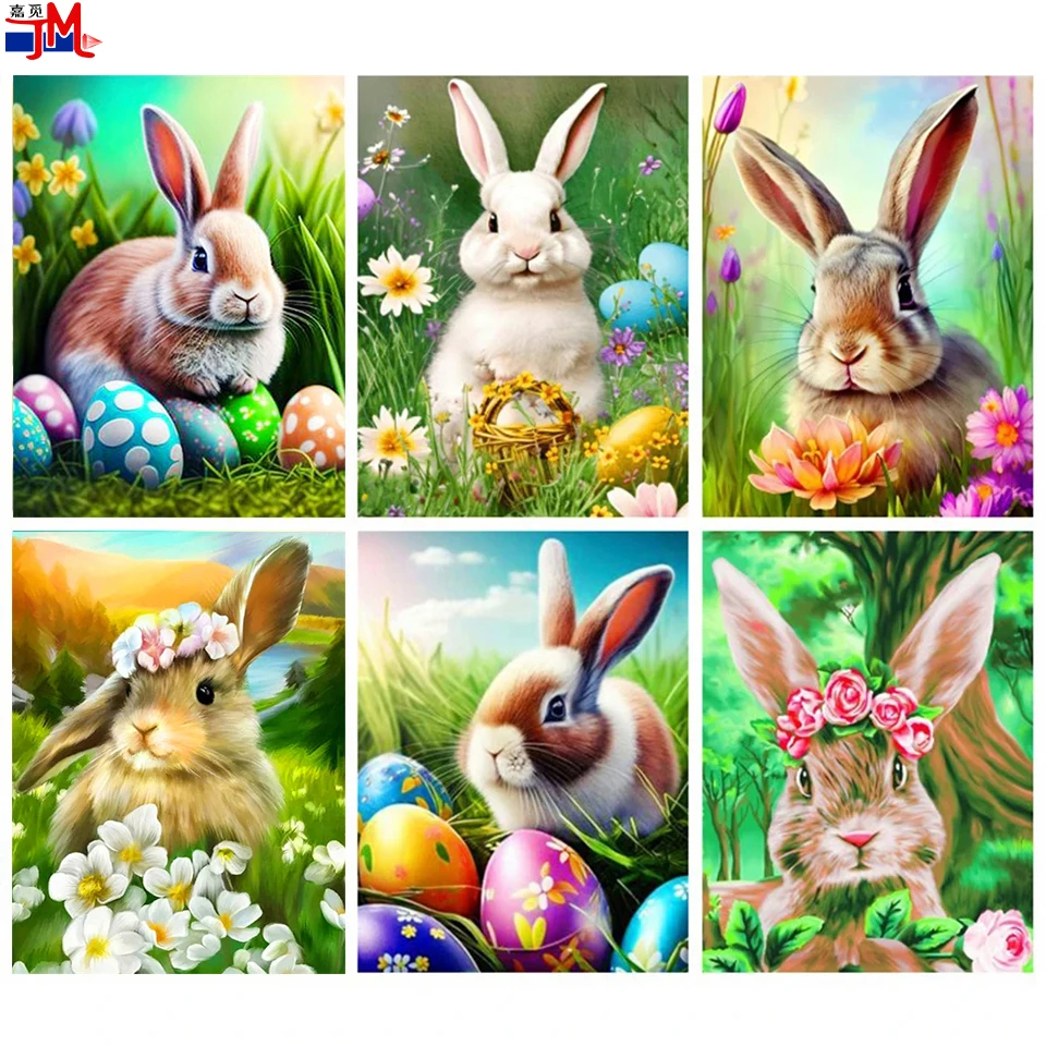 5D Diamond Painting New Animal Easter Bunny Diamond Embroidery Rabbit  Pictures Of Rhinestones Mosaic Cross Stitch Wall Art - AliExpress