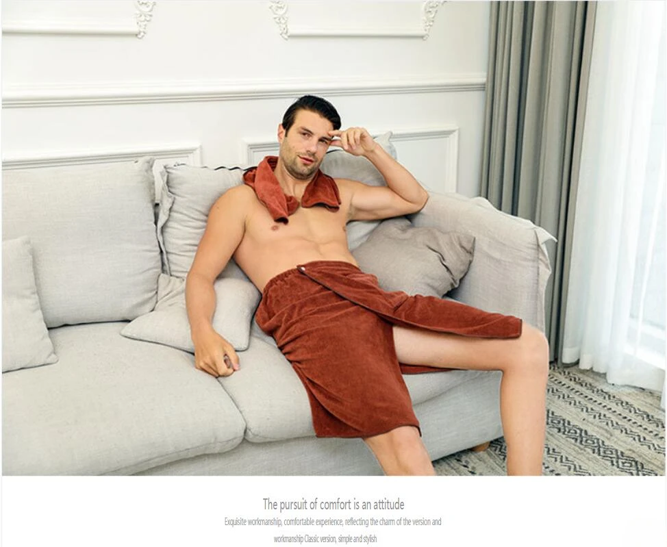 Men's ultra-fine fiber towel quick drying bath skirt can be worn with bath towel for quick water absorption soft and comfortable