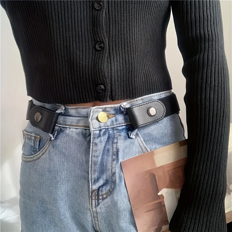 1pc Elastic Waist Belt For Women& Men, Buckle Free Adjustable Women Belt, No Buckle Elastic Stretch Belts For Jeans Pants Best Sellers In Accessories