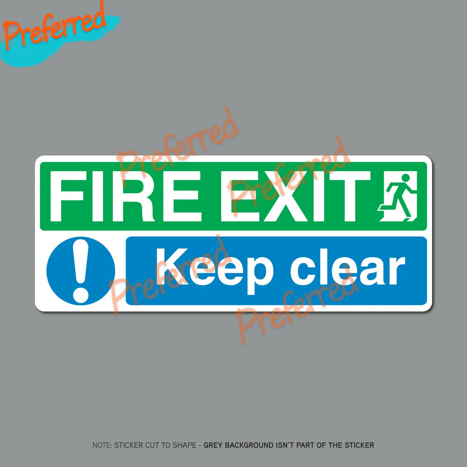 

Fire Exit Keep Clear Vinyl Sticker for Cup, Laptop, Glass Door，car Cooler Logo or Car Sticker Decal Decoration KK