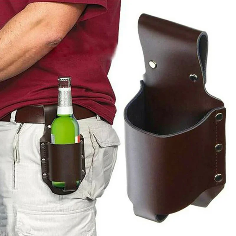 Leather-Beer-Bottle-Waist-Holster-Portable-Beer-Belt-Bag-Handy-Wine ...