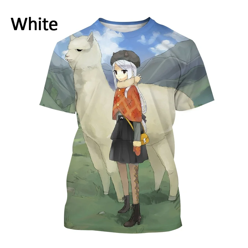 

New Alpaca Art 3D Printing Men's Short-Sleeved T-Shirt Fashion Casual Cute Animal Pet Print Unisex Short-Sleeved T-Shirt
