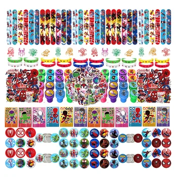Spiderman Bomboniere Timbri sigillo Regali Borsa per regali Riempitivi per pinata Premi per l'aula Premi Braccialetti schiaffo Regalo per gli ospiti di compleanno 1