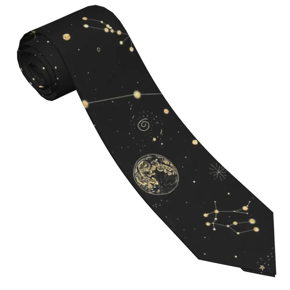 Woven Necktie Necktie Set Into The Galaxy Men Necktie Polyester 8 cm Narrow Occult Witch Magic Constellation Neck Ties for Mens Accessories Office