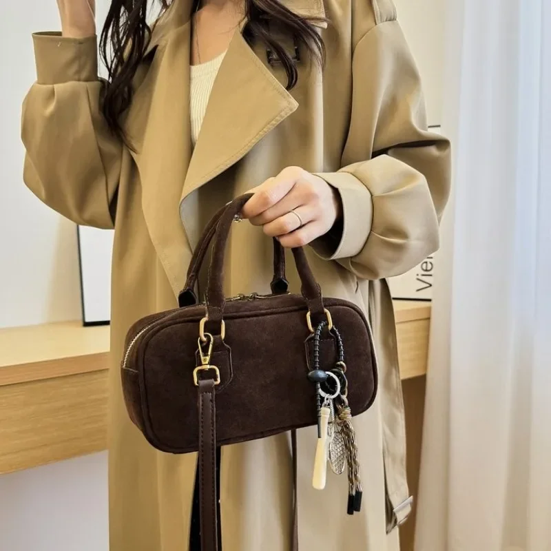 Shoulder Bag For Women Double Zipper PU Leather Fashion Small Crossbody Bag