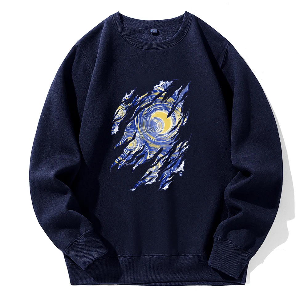 thumbnail image 1 of Sudadera con capucha de Noche Estrellada para hombre, ropa de calle de forro polar, holgada, básica, combina con todo, Vincent Van Gogh, 1 of 5