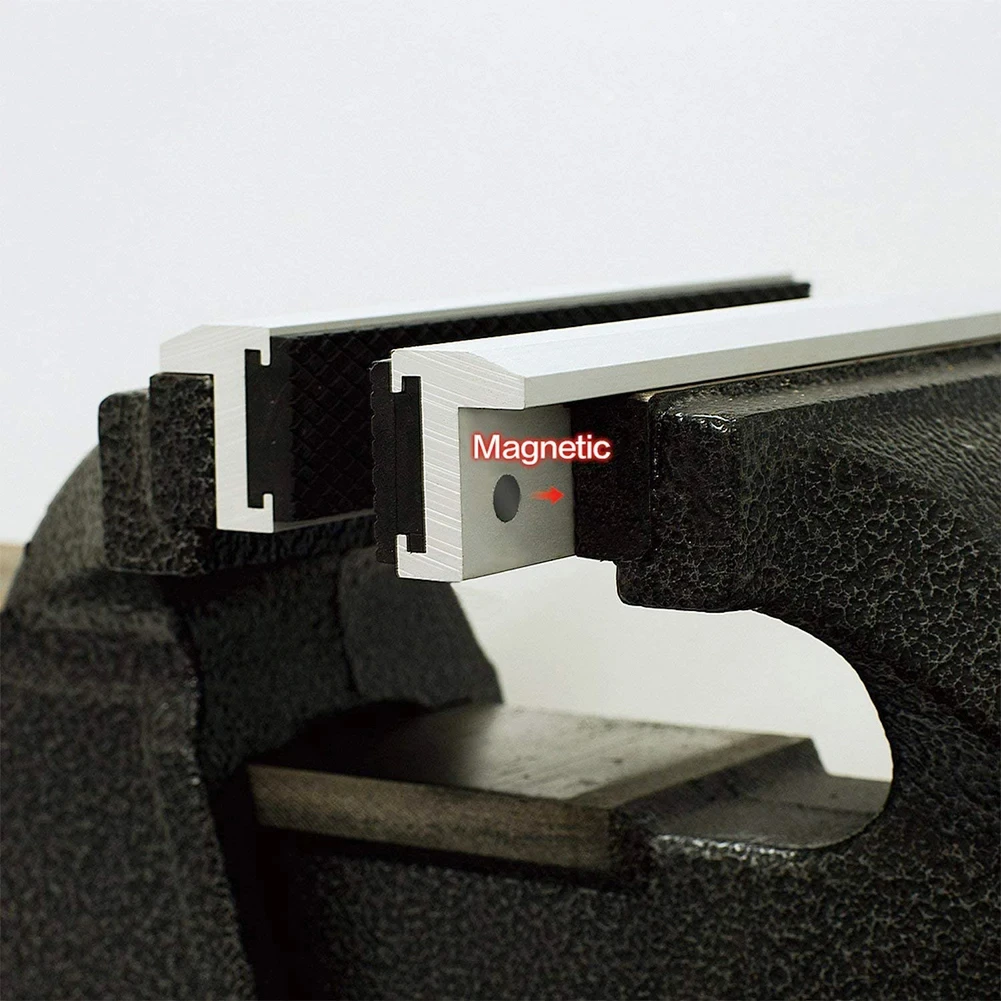 Schraubstock magnetische Schutzhülle 1/2-8 ''Backen schützen Abdeckung Aluminium legierung Gummi Handwerkzeuge Bank Schraubstock schutz Zubehör – Detail 5
