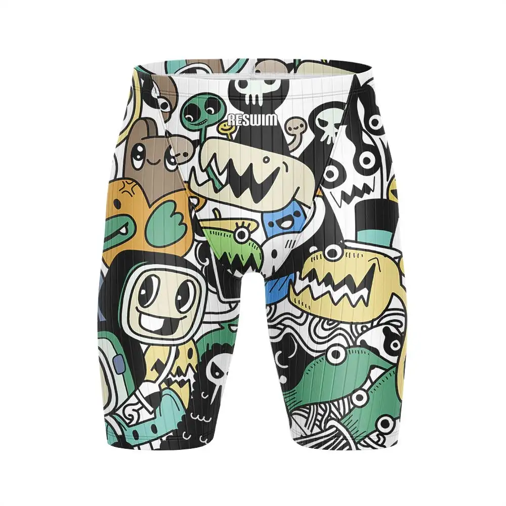 Men's Jammers Swimsuit Swimming Trunks Beach Shorts Athletic Training Swimwear UV Protection Contest Sports Rash Guard Pants