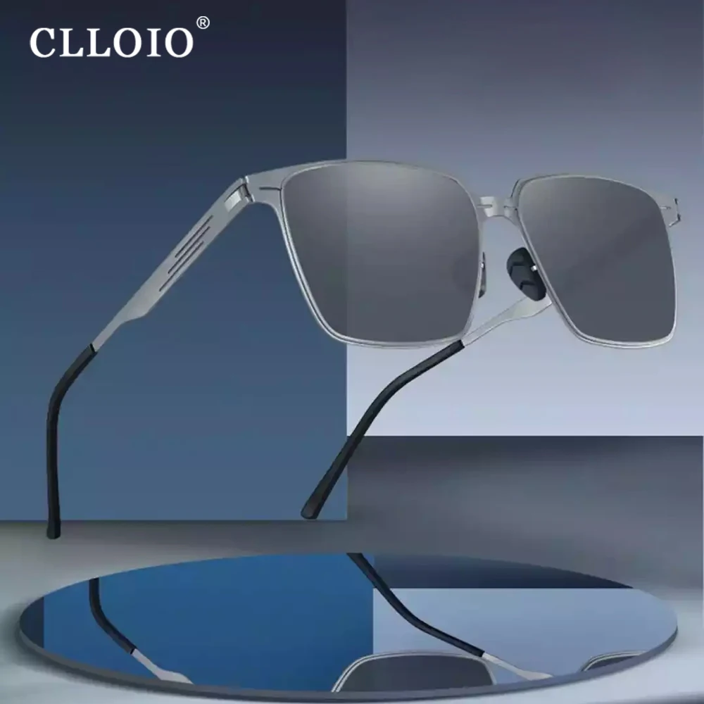CLLOIO New Design Square Photochromic Polarized Sunglasses For Men