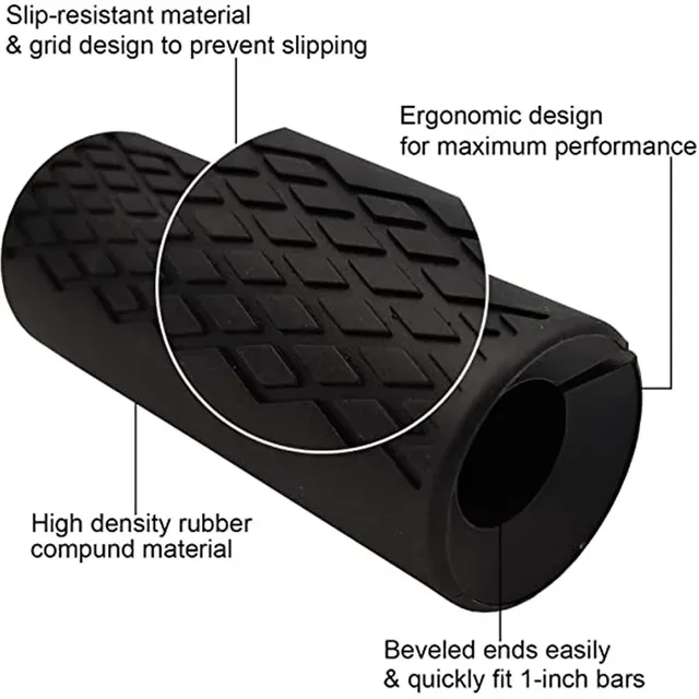 2PC Dumbbell Barbell Grips Bar Handles Silicone AntiSlip Protect Pad For Pull Up Weightlifting Support Gym Body Building Workout 6