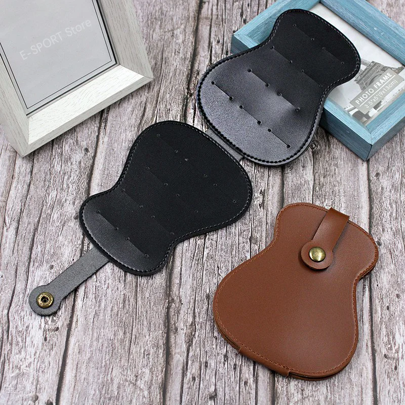 Portable Guitar Pick Storage Bag Thickened Leather Durable Plectrum Universal Foldable Ukulele Accessories musical instruments accessories