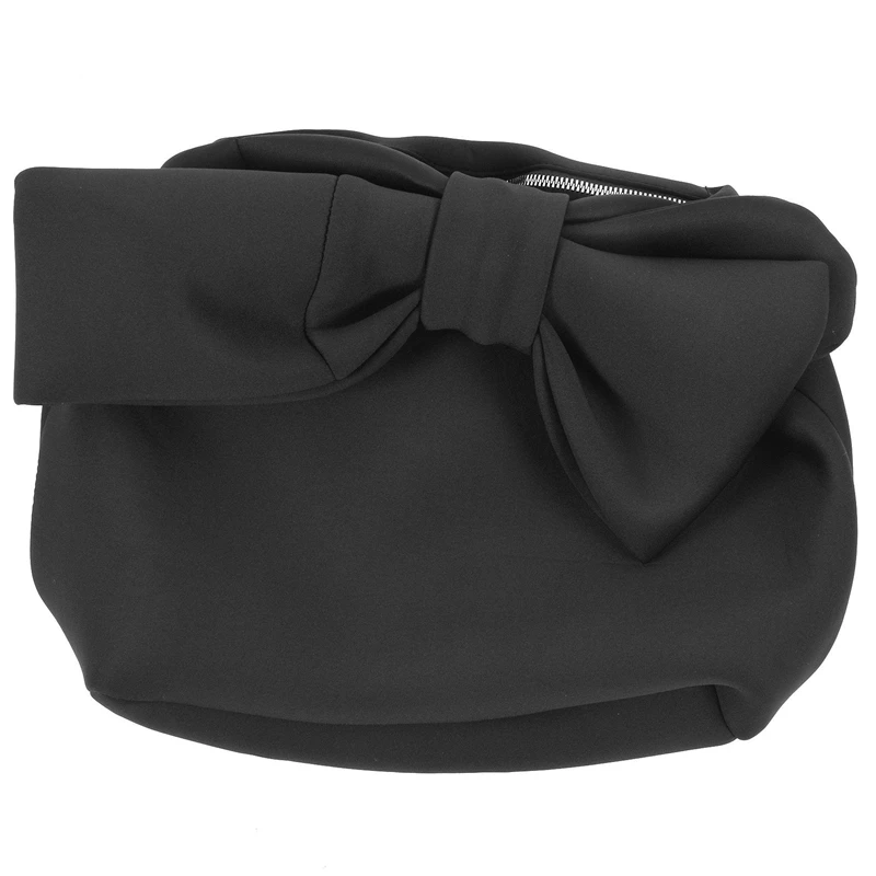 

5X Designer Women Handbags Bow Day Clutches Bag Ladies Evening Party Clutches Black Handbag Shoulder Bag(Black)