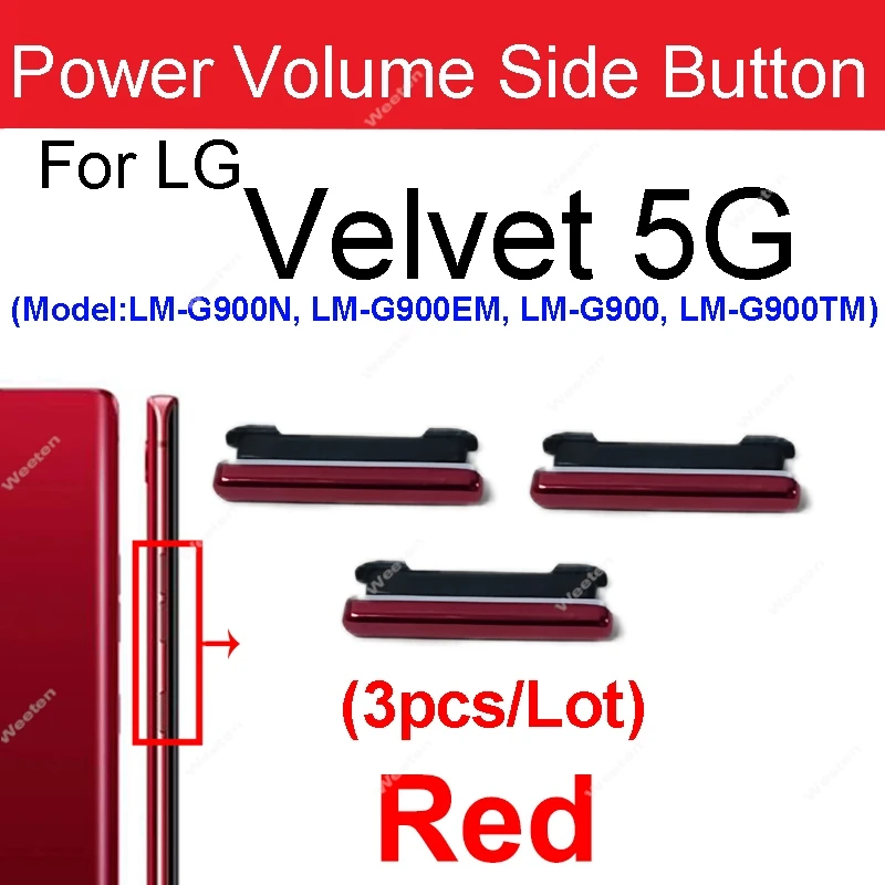 Power Volume Side Buttons For LG Velvet Velvet 5G LM-G900 LM-G910 Volume Power Small Side Keys Repair Parts — view 5