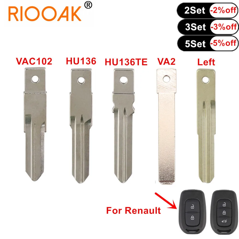 10pcs VAC102 VA2 HU136 HU136TE Remote Car Key Blade For Renault Megan Modus Clio Kangoo Trafic Logan Sandero Duster Alarm