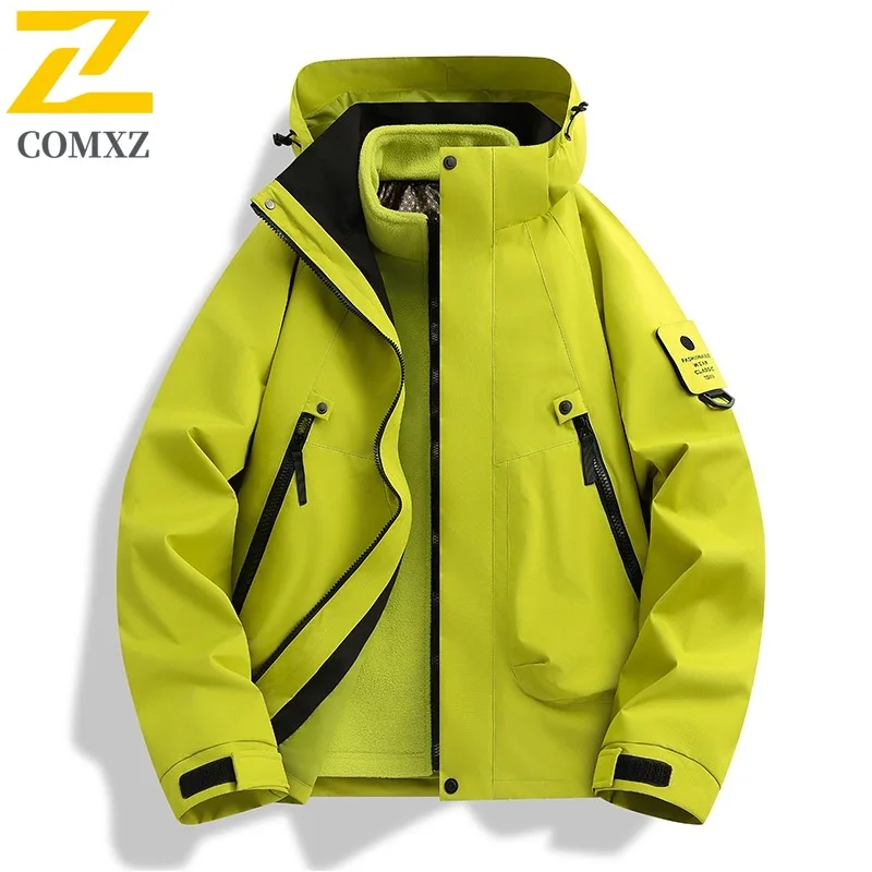 COMXZ Outdoor Premium Jacket 2025 Men Casual Adventure Thick Warm Parka High End Hooded Cozy Winter Motorcycle Jacket