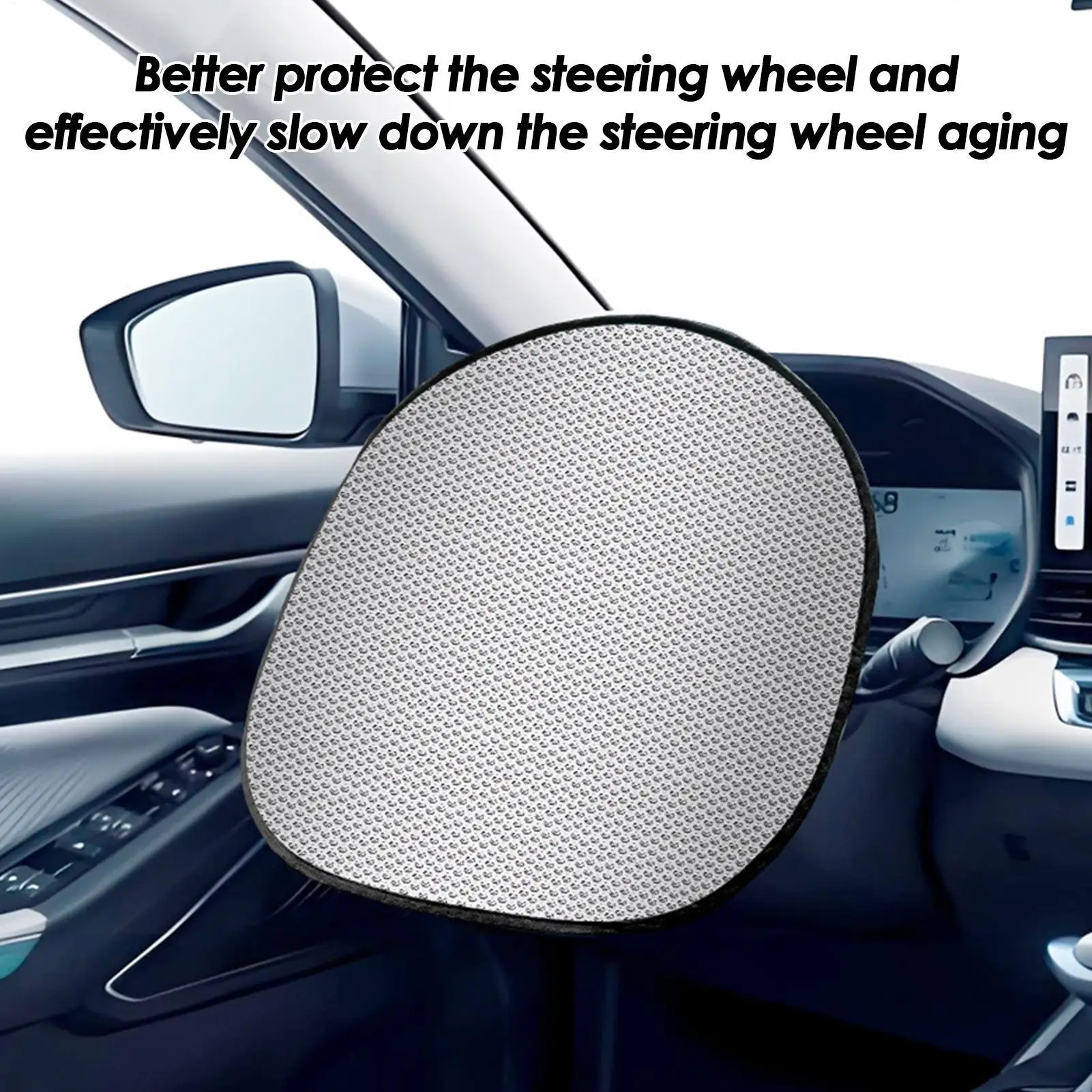 Universal Steering Wheel Sun Shade Cover for Vehicles – Interior Accessory for Parking, Driving & Travel
