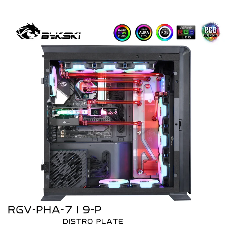 Bykski Rgv-Pha-719-P, Piastra Distro Per Custodia Phanteks 719, Kit Serbatoio Scheda Di Raffreddamento A Liquido Mod Pc Per Computer Cpu Gpu