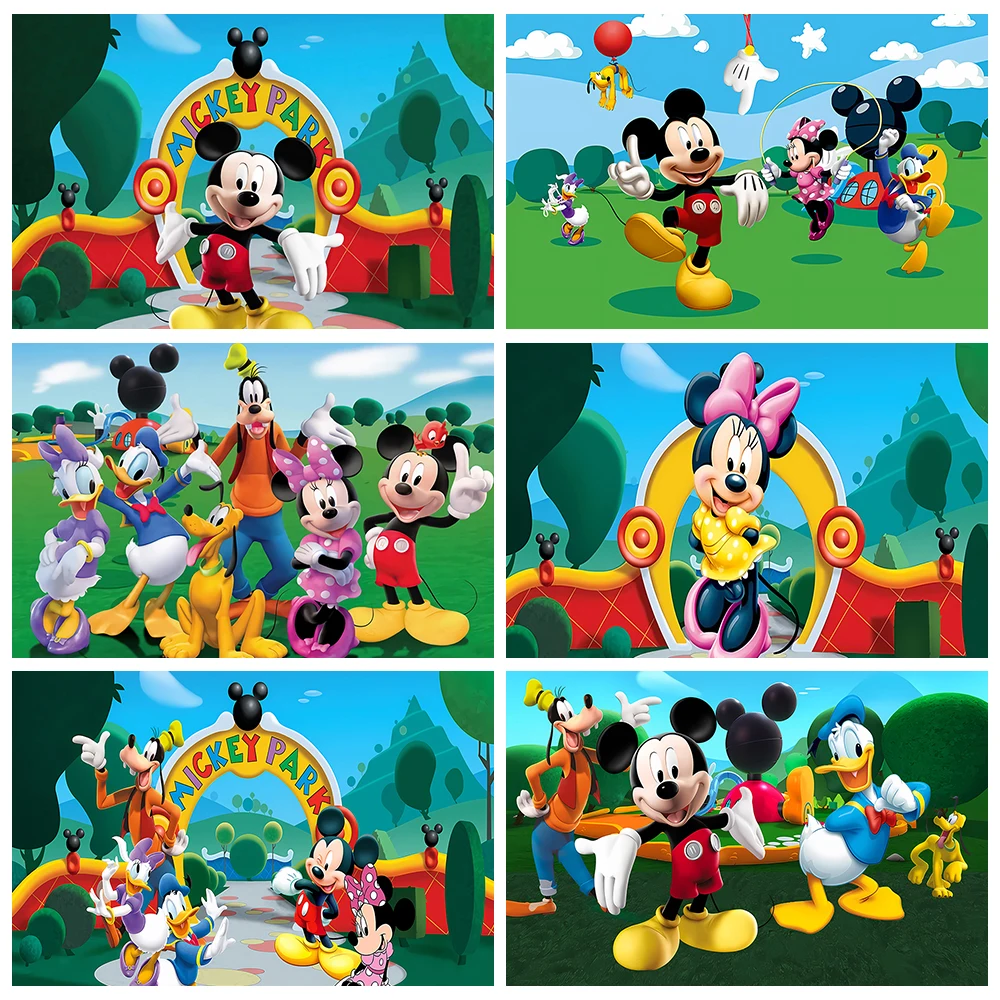 Fondos de vinilo de Mickey Mouse y sus amigos Clubhouse decoración de  fiesta de cumpleaños para niños fondo de fotografía pancarta para Baby  Shower - AliExpress 15, image size:1000x1000