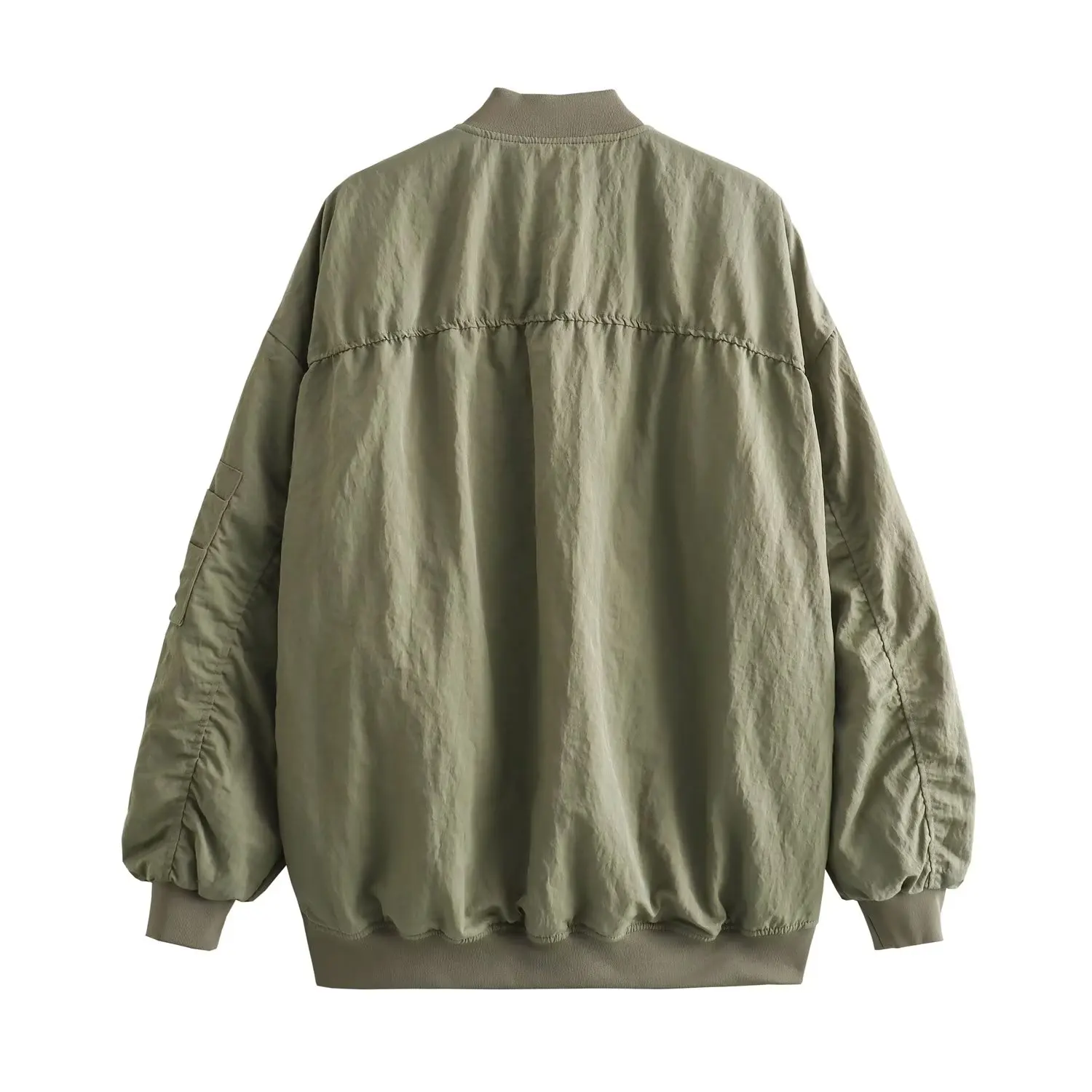 Jenny&Dave Boyfirned Military Green Loose Coat For Women Autumn American Retro Fashion Bomber Jacket