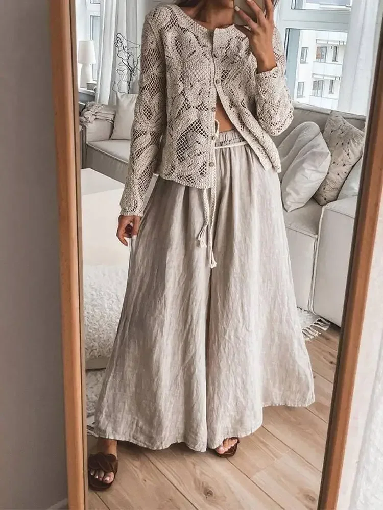 Veste en dentelle bohème à fleurs pour femmes, vêtements d