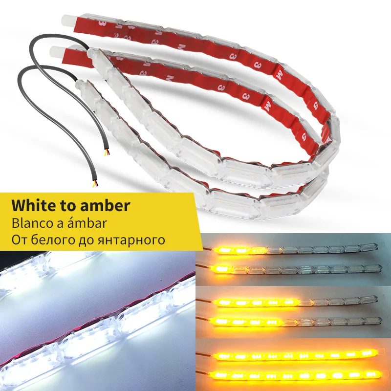 8LED Switchback Car Flexible LED Strip Light DRL Sequential Turn