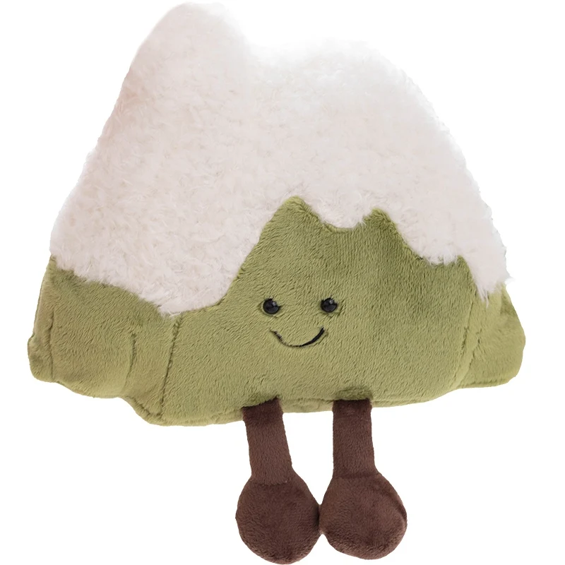 30cm Small White Snow Mountain Hill Plush Pillow Soft Happy Face Emotion Kawaii Plushie with Legs for Decor Present 6