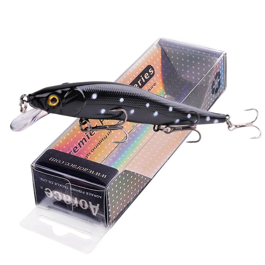 

1pc Minnow Fishing Lure 12cm 14g isca artificial hard bait 3D Eyes Treble Hook floating wobblers Minnow Crankbait pesca tackle