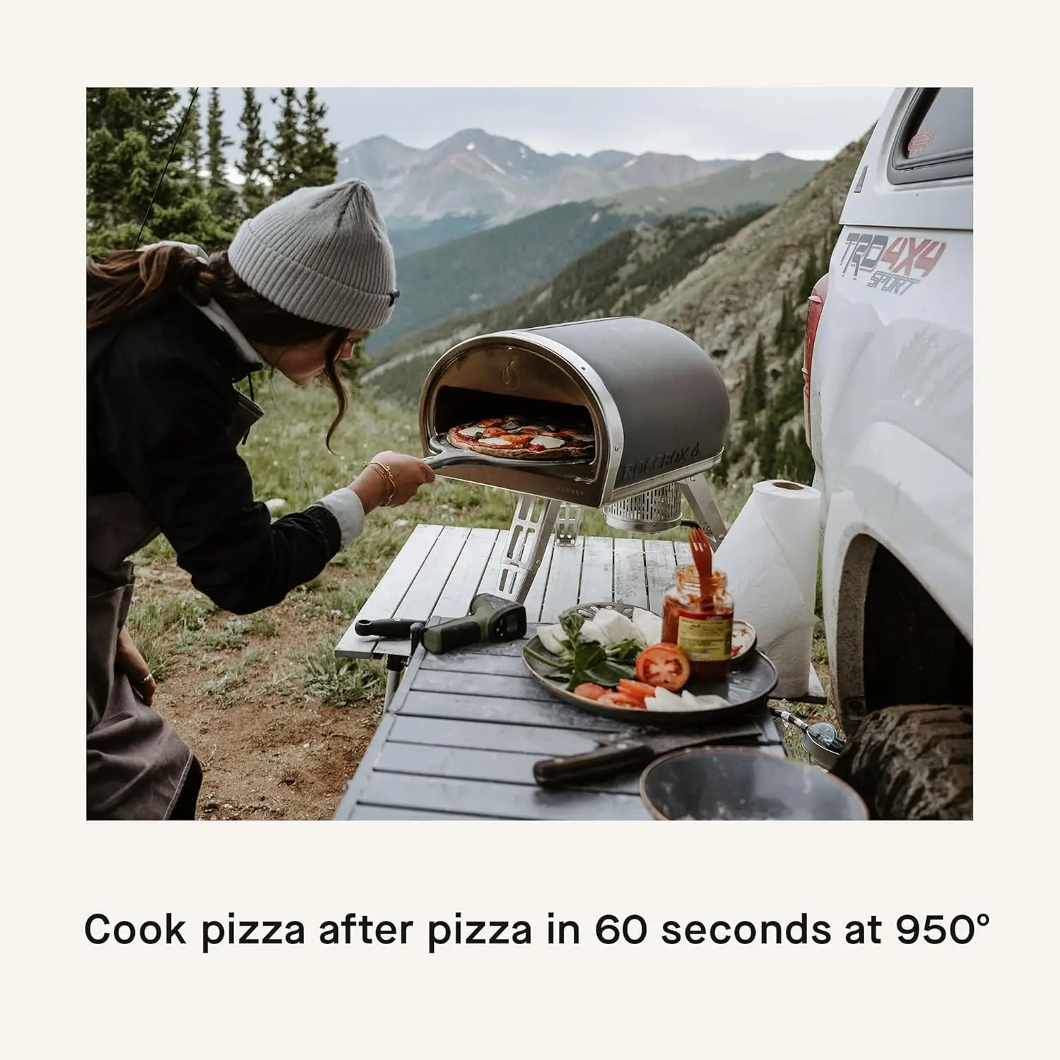 NEW Outdoor Pizza Oven, Grey, Portable, Gas & Wood Fired, Restaurant-Grade 4