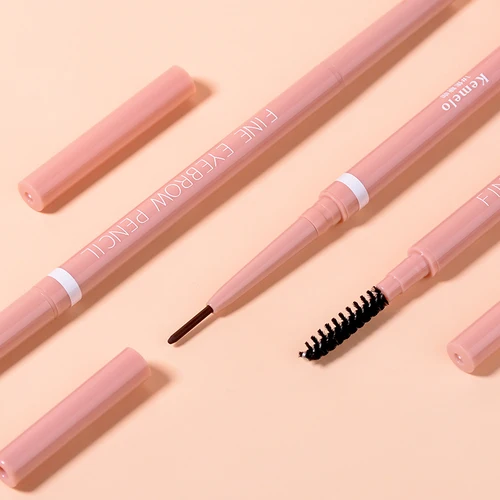 1.5mm 울트라 파인 더블 엔드 아이 브로우 펜슬 (케멜로) 방수 땀 방지 오래 지속되는 여성용 프로페셔널 아이 메이크업 6