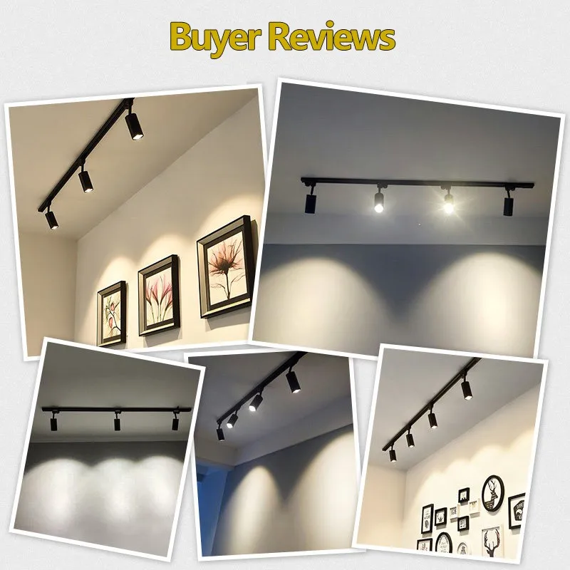 1M 0.5M LED Track Light Rail 2 Wire Electrified Rail With Spots Led Track Lamp for Clothing Store Home Lighting Rails Spotlight 6
