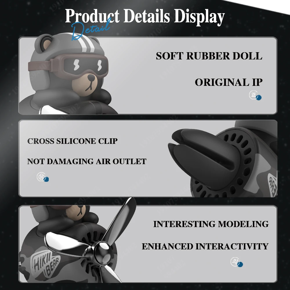 Pilot Bear Air Freshener Perfume Diffuser Interior Decoration Propeller