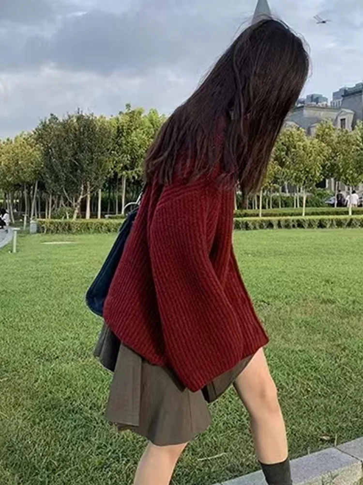 New Autumn and Winter Fashion Women's Clothing Women's Long-sleeved Knitted Cardigan Sweater Casual Medium and Long Women's Coat