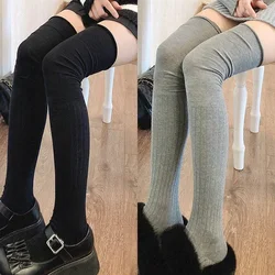 Women's Cozy Knit Thigh - High Boot Socks - 2 Pairs - Free size (2pairs - black gray)