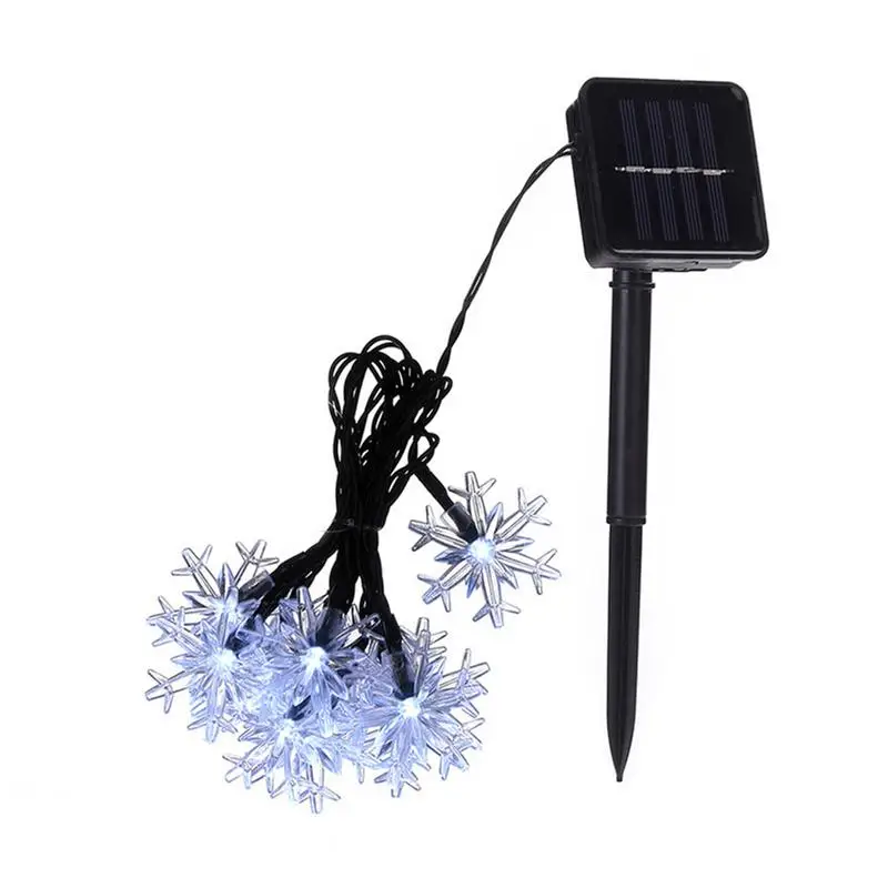 

Snowflake Solar String Lights 100 LED Solar Christmas Lights 39 FT Solar Snowflake Lights With 8 Lighting Modes For Patio Home