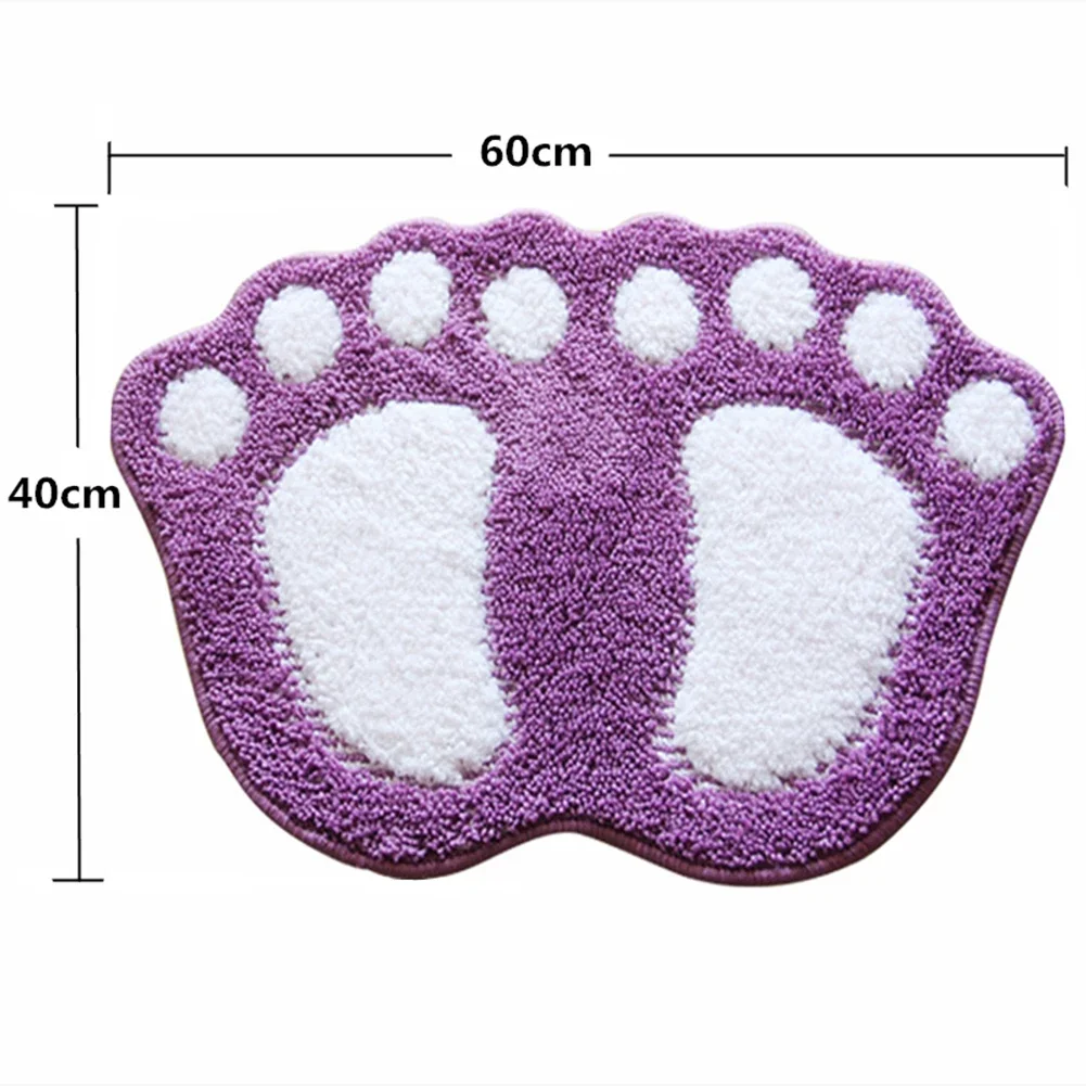 Foot Print Bath Mats Non-slip Bathroom Carpet Memory Foam Bathroom Rug 40*60cm